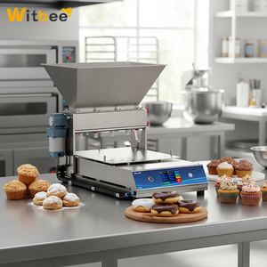 เครื่องบรรจุเค้กอัตโนมัติแบบตั้งโต๊ะ New Witbee สำหรับใช้ในเชิงพาณิชย์ บรรจุได้ 12-35 ถาดต่อครั้ง สำหรับบัตเตอร์ครีม แยมผลไม้ และโยเกิร์ต - Product Image 6