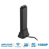 Antenne TV numérique intérieure Antuko 4K 1080P UHF avec base magnétique en plastique et câble coaxial pour la réception du signal terrestre HDTV