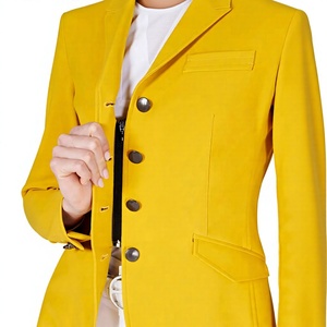 Custom Brand Name Horse Riding Women Show Coat Highly Customized <b>Equestrian</b> Yellow Color Horse Riding Show Jackets for Ladies - Product Image 4