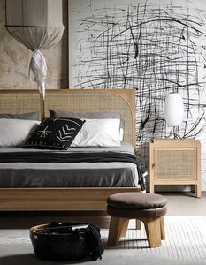 <span class=keywords><strong>Cama</strong></span> Doble Queen-Size de Madera Maciza de Estilo Japonés Wabi-Sabi <span class=keywords><strong>Minimalista</strong></span> Moderno con Tejido de Ratán, Procedente de China - Product Image 5