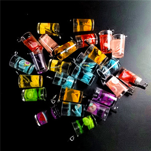 Resin Keychains Fruit Beverage Bottles Mixed Colors Plastic Pendants Gift <b>Charms</b> Themed Accessories - Product Image 4