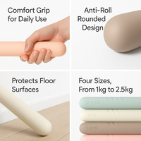 Ensemble d'haltères en silicone durable pour la vente en gros, 1-2,5 kg, légers, anti-roulement, pour femmes, fitness à domicile, marche