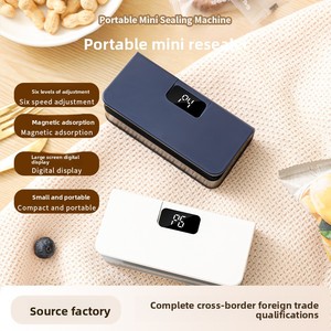 Home Organization Mini Bag Sealer <b>Small</b> Portable Plastic Food Storage 1600mAh Battery 5V Six Adjustable Temperature Back - Product Image 4