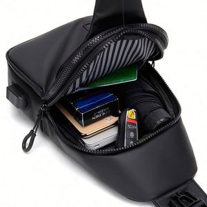 Men's Lightweight Korean Style Crossbody <b>Backpack</b> <b>Simple</b> Fashionable Student Travel Bag with Printable Logo Promotional Features - Product Image 4