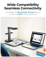 Scanner de livres professionnel CZUR ET MAX, caméra de documents CMOS 38MP, laser pour l'aplatissement des pages, USB haute vitesse 1,5s, OCR 180+ langues, A3
