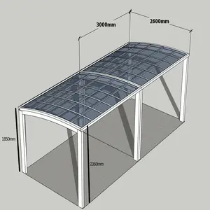 HIGH QUALITY good beautiful aluminum carport modern car shelter white solar carport