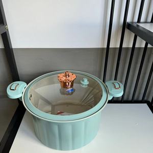 Olla para Sopa <span class=keywords><strong>de</strong></span> Gran Capacidad <span class=keywords><strong>de</strong></span> 8L, Antiadherente, con Doble Asa y Tapa <span class=keywords><strong>de</strong></span> Vidrio, Olla <span class=keywords><strong>de</strong></span> Micro Presión <span class=keywords><strong>Esmaltada</strong></span> - Product Image 4