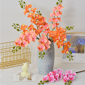 Mini flores de Phalaenopsis de tacto plástico suave 2 tenedores 12 flores mariposa orquídea flores artificiales - Product Image 4