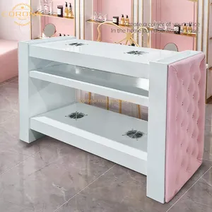 Móveis De Salão De Cor Personalizada Estação De Secagem De Prego Rosa Estação De Mesa De Manicure Com Ventilador