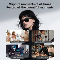 Gafas Inteligentes E03 con Cámara HD de 800W Grabación de Video Transferencia WIFI Control por Gestos ChatGPT para Hombre y Mujer Auriculares Portátiles Inteligentes para Exteriores