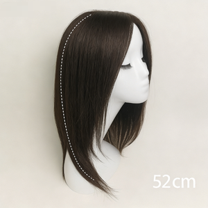 Perruque en cheveux humains brillante de 14 pouces, longue et droite, à clipser, légère, noire et brune, respirante, livraison rapide, usage quotidien - Product Image 1