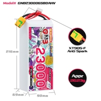 Batterie LiPo GNB GAONENG 6S 23000mAh 23AH 22.8V 80C XT90S RC HV LiHV Haute Tension pour Drones FPV Grande Échelle, Hélicoptères, Voitures et Bateaux RC