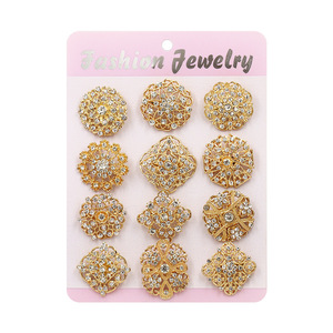 Muslim Fashion Card-Packaged Alloy Rhinestone Brooches Small Pin Corsages <b>Accessories</b> for <b>Weddings</b> Parties Gifts Wholesale - Product Image 3