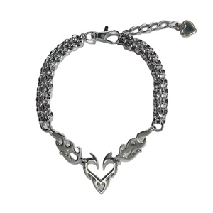 Retro Punk hueco llama tótem amor COLLAR COLGANTE Ins Hip-hop personalidad clavícula cadena accesorio - Product Image 1