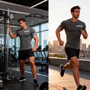 Camiseta Deportiva de Verano 2026, Transpirable, de Secado Rápido, para Entrenamiento, con Logotipo Personalizado, Estilo Urbano, para Gimnasio, Corte Cuadrado para Hombre - Product Image 3