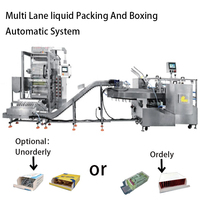 Machine d'emballage VFFS 2-8 voies pour liquides, pour sachets d'échantillons, bain de bouche, tonique facial, boisson vitaminée, 30 coupes/min, scellage 4 côtés
