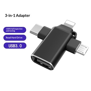 Adaptateur OTG Type C 3 en 1, <span class=keywords><strong>convertisseur</strong></span> USB 3.0 pour tablette, clé USB, souris, clavier, adaptateur USB - Product Image 1