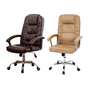 현대 인체 공학적 다크 브라운 사무실 의자 리프트 안락 의자 및 홈 회의 책상 컴퓨터 가구를 위한 조정 가능한 머리 받침 - Product Image 2