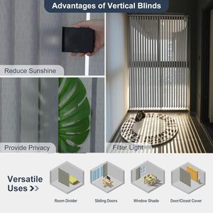 Cortinas enrollables verticales de tela transparente francesa, puerta de <span class=keywords><strong>comedor</strong></span>, ventana, parasol, persianas, sala de estar, oficina, puerta de oficina - Product Image 6
