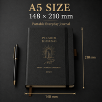 Carnet A5 personnalisable en PU rigide avec détails gaufrés à chaud, élastique, marque-page en ruban, ouverture à plat, 100 feuilles, cadeau idéal