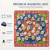 Housse de table de mahjong Seyon, imprimée sur mesure, en néoprène, tapis de mahjong américain, épaisseur 3 mm, bordure florale, portable, pliable, antidérapante, imperméable