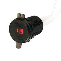 Cargador de Coche USB Dual QC30 con Voltímetro Digital, 12V 24V, Carga Rápida para Coche, Camión, Barco