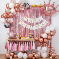 Kit de décoration de ballons pour fête d'anniversaire, kit de bannière Joyeux Anniversaire, ballons en latex, kit de toile de fond circulaire pour fête d'enfants
