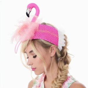 Rosa <span class=keywords><strong>Flamingo</strong></span> Tier Stirnbänder für Erwachsene und Kinder Fransen Geburtstags feier Kopf bedeckung für Frühling Sommer und Halloween - Product Image 6