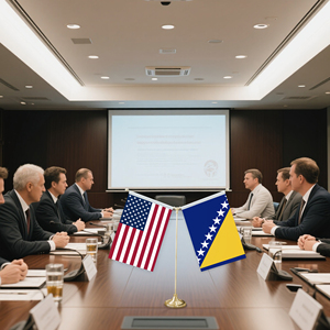 Bandera de Mesa en Forma de <span class=keywords><strong>Y</strong></span> con Base de Metal para Decoraciones de Mini Banderas Personalizables (Bandera de los Estados Unidos <span class=keywords><strong>y</strong></span> Bandera de <span class=keywords><strong>Bosnia</strong></span> <span class=keywords><strong>y</strong></span> Herzegovina) - Product Image 5