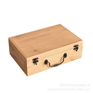 Bamboo Tea <b>Storage</b> <b>Box</b> Rectangle 10cm High <b>Lockable</b> Gift Packaging Craft Wooden <b>Box</b> - Product Image 5