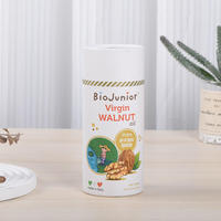 Emballage de luxe personnalisé en forme ronde avec impression, tube en papier rigide à bordure personnalisée, boîte ronde en papier avec design en feuille verte