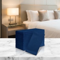 Serviettes en papier Airlaid teintes bleu marine avec logo personnalisé, aspect lin, 40*40cm, pour hôtels de luxe