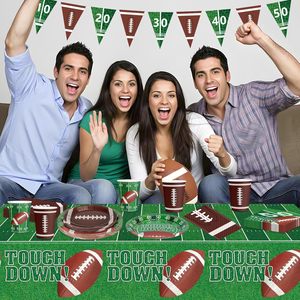 Perlengkapan Pesta Sepak Bola Piring Makan Touchdown Piring Dessert Serbet Taplak Meja Rugby Dekorasi Pesta Tailgate Hari Pertandingan - Product Image 2