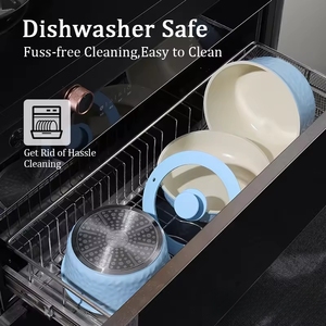 Đa Màu Sắc Không Dính Nhôm Nấu Ăn Thiết Lập Với 18Cm Nước Sốt Pan Và 26Cm Sâu Fry Pan Cho Nhà Bếp 5Pcs - Product Image 4