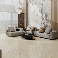 Carreaux de sol en porcelaine polie effet marbre doré, design moderne minimaliste, 60x60 cm, Foshan, pour sol 24x24