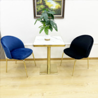 Table d'appoint de table en acrylique de taille personnalisée Table à manger avec base en or Petite table basse ronde carrée pour café