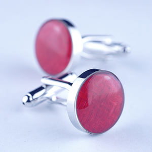 Bouton de manchette unisexe en cuivre plaqué or et argent, rond, en métal émaillé, pour les mariages et les cadeaux des femmes - Product Image 2