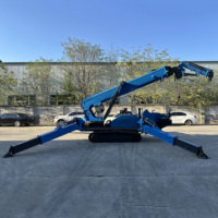 Grue araignée à chenilles pour infrastructures, 8 tonnes, avec flèche télescopique et stabilisateurs hydrauliques, prix usine