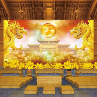 Mur Tissu Bouddhiste Hall Xianjia Taoïste Bouddhiste Murale Fond Entrée Temple Taoïste Culte Jeûne Église Papier Peint