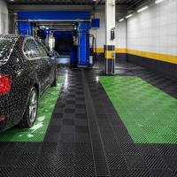 Hochbelastbare PP-Kunststoff-Garagenbodenfliesen, strapazierfähige, ineinandergreifende Autowasch-Gittermatten