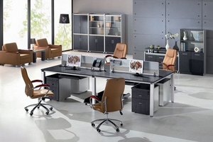 Bureau de direction en L avec étagère intégrée et meuble de rangement ouvert pour bureau de direction, <span class=keywords><strong>projet</strong></span> commercial, vente en gros - Product Image 4
