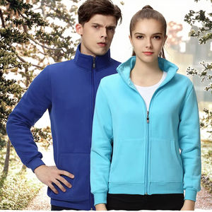 Blouson personnalisé pour homme et femme, sweat-shirt à fermeture éclair intégrale, collection hiver 2026, uni, rose, service OEM - Product Image 3