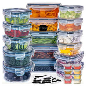 Ensemble de 24 boîtes à lunch en <span class=keywords><strong>plastique</strong></span> PP sans BPA, flexibles, détachables, étanches, compatibles micro-ondes, <span class=keywords><strong>pour</strong></span> enfants - Product Image 1