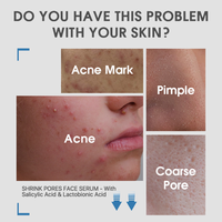 Sérum Visage Hydratant Resserre les Pores à l'Acide Lactobionique, Sérum Éclaircissant et Raffermissant à l'Acide Salicylique, Sérum Naturel pour le Visage