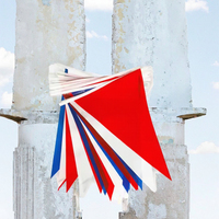 Drapeau triangulaire à agiter à la main, personnalisé avec logo, pour événements sportifs, souvenirs, promotionnels, fêtes et célébrations, vente en gros