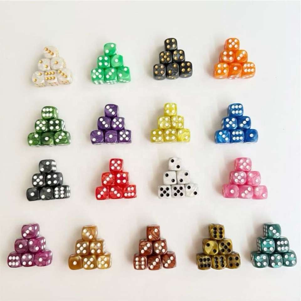 HIMORE Factory Direct Sale Acrylic 16mm D6 Gambling Dice, Multi-Color ...
