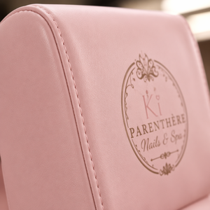 Luxury <b>Pink</b> Pedicure Spa Chair with Electric Reclining Backrest White Base Footrest Professional Salon Nail Foot Massage Throne - Product Image 3