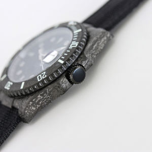 Montre chronographe en fibre de carbone noire, lunette rotative de haute qualité, chronomètre, ultra-légère, montre de sport d'extérieur - Product Image 3
