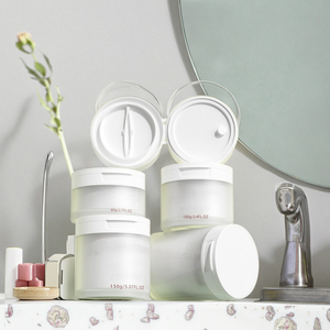 Nhựa PP mỹ phẩm lọ kem trắng Jar với lật Top cap Facial body chà mực miếng bông <span class=keywords><strong>container</strong></span> với Tweezer muỗng - Product Image 2