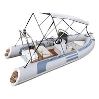 Barcos de costilla de 480 cm, yate deportivo de alta velocidad con motor fuera de borda, barco inflable rígido, casco de fibra de vidrio, tubo de PVC Hypalon estable rápido